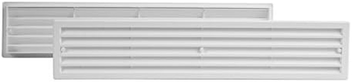 Ventilatierooster Deur - Kunststof Rooster - Luchtuitwisseling Creëren - Voor Vochtige Ruimtes - 76x430 mm - Wit