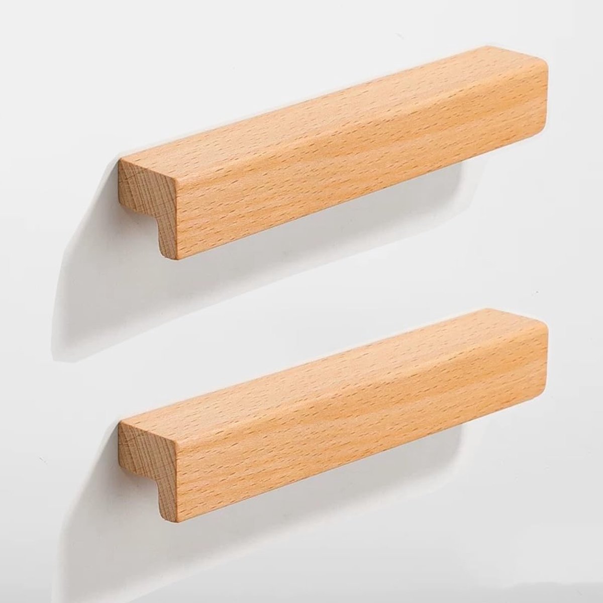 6 Stuks Houten Keukenladen Handgrepen, Kast Hardware voor Lades, 128mm Houten Handgrepen voor Keukenkasten