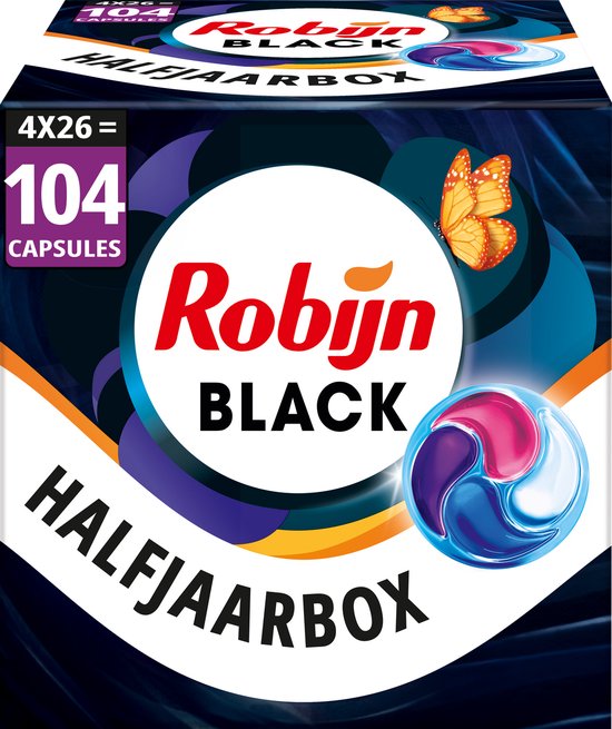 Robijn Wasmiddel - 4-in-1 Wascapsules - Black Velvet - 4 x 26 stuks - 104 Wasbeurten - Voordeelverpakking