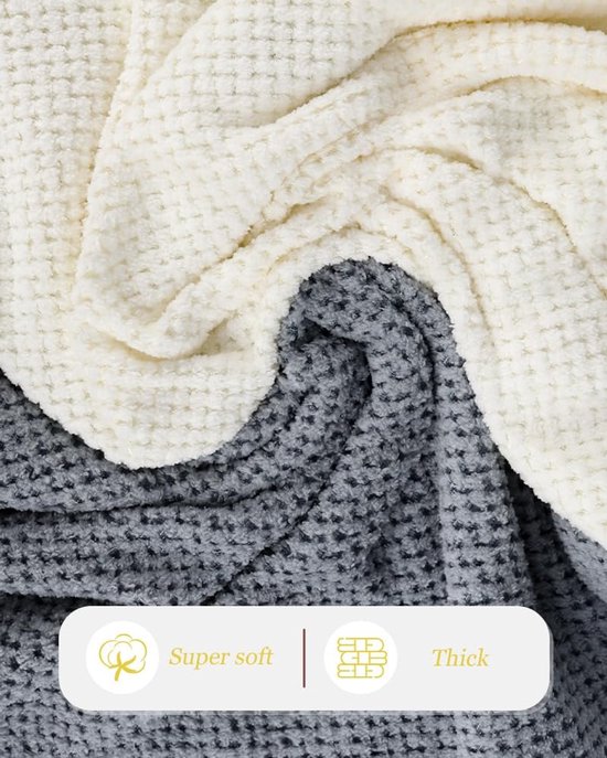 Microvezel Haartulband - Haardoek Sneldrogend - Haar Drogen - Super Absorberend - 100 x 60 cm - Grijs en Crèmewit — afbeelding 4