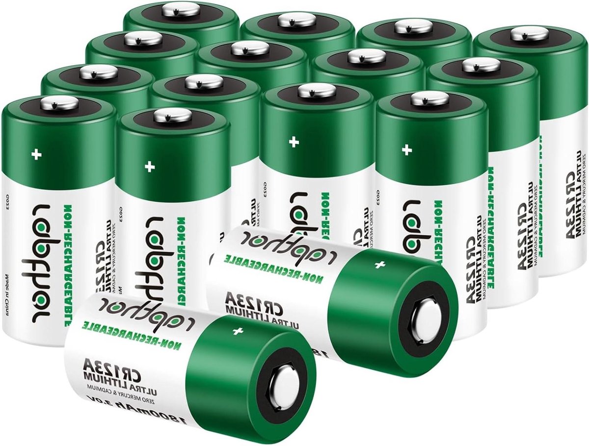 3V Lithium Batterijen CR123A Set van 16 - 1800mAh Hoge Capaciteit voor Camera's en Elektronica