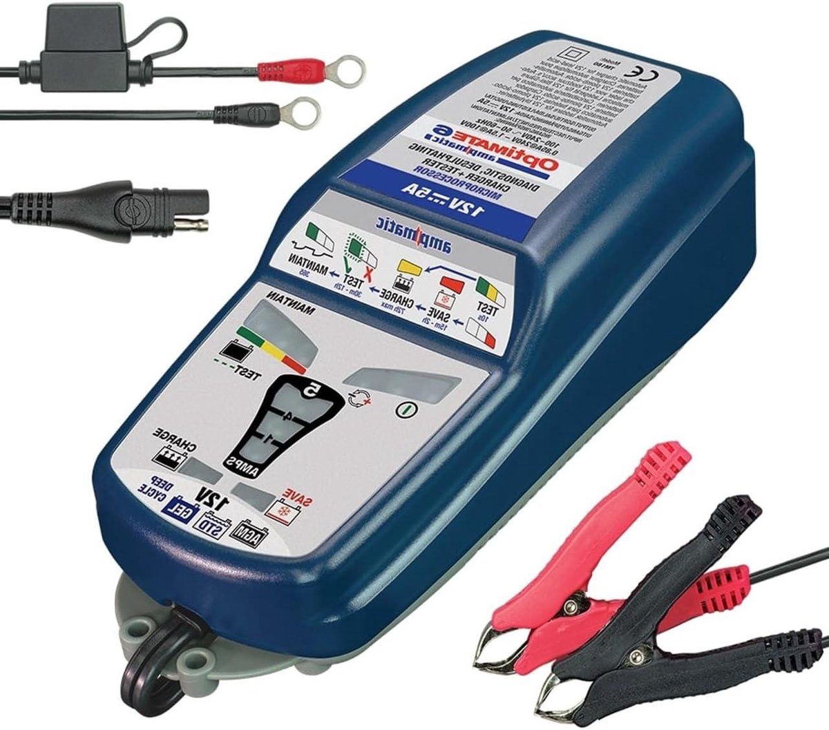 Intelligente Acculader - Automatische Lader - Accu Onderhoud - AmpMatic Technologie - 12V 6A - Zwart