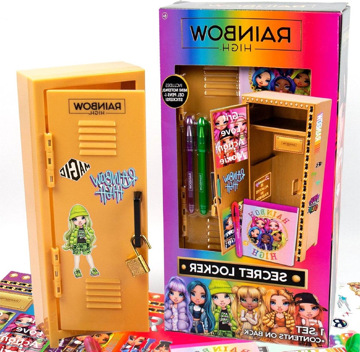 Geheim Kluisje Schrijfset - Bureau Organizer Opbergkluisje - Geheimen Bewaren - Met Hangslot en Sleutel - 25.4 cm Hoog - Goud