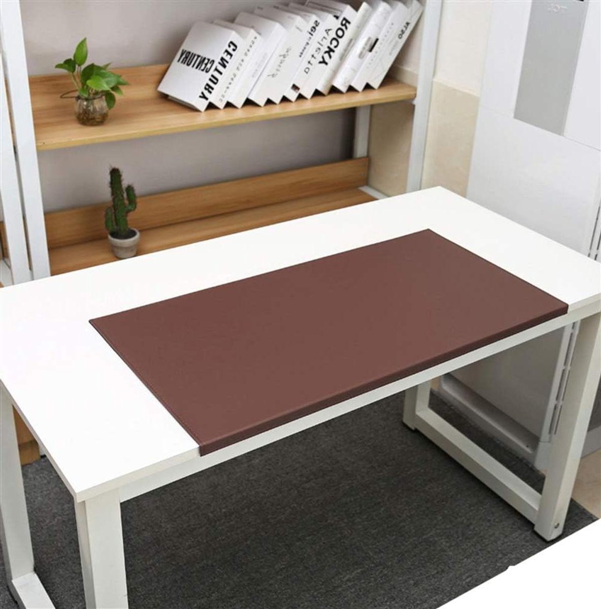 Bureauonderlegger - Bureau mat Desk pad - Bureau organiseren - Met L-profiel randbescherming - 60 x 40 cm - Donkerbruin