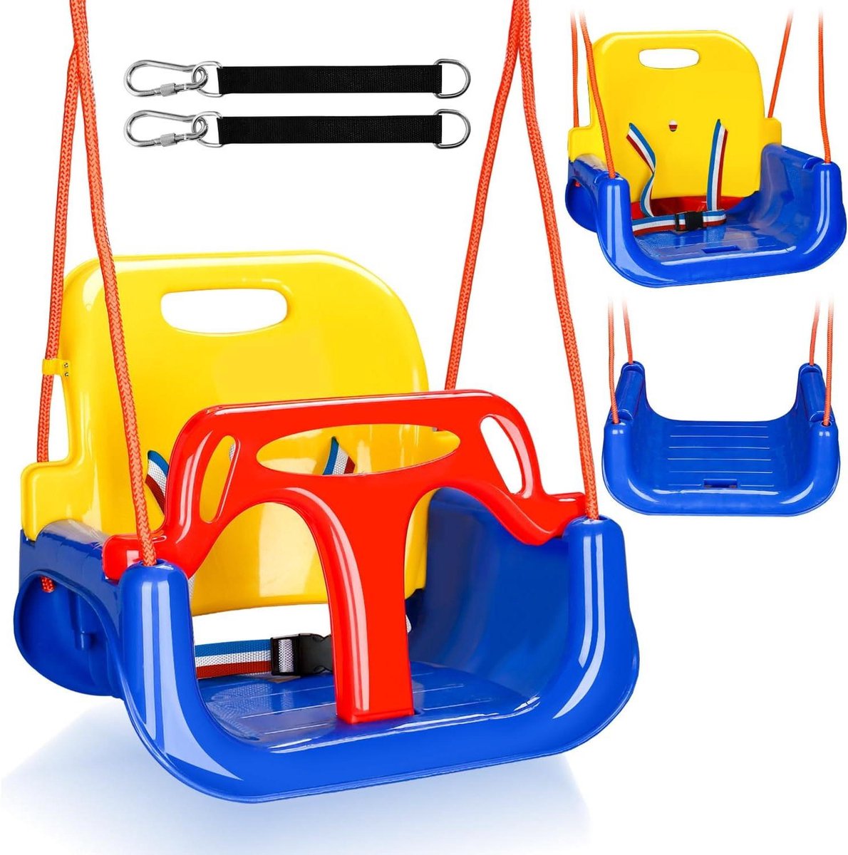 Babyschommel 3-in-1 - Kinderstoel Schommel - Buiten Spelen - Verstelbare Hoogte - 50 kg - Blauw