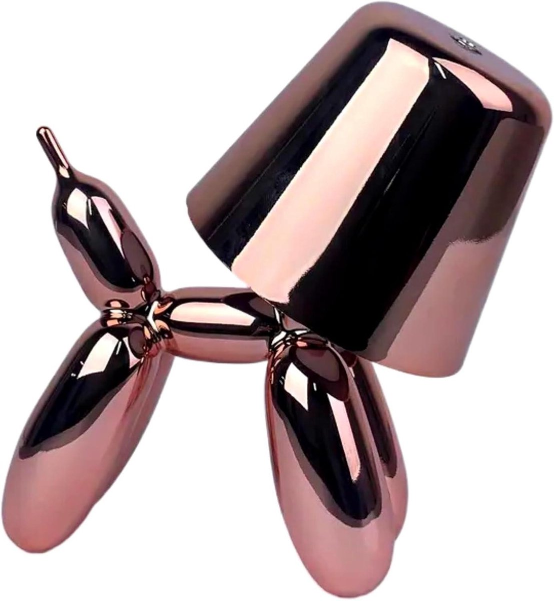 Ballon Hond Tafellamp - Decoratieve Lamp Dier - Sfeerverlichting Creëren - Dimbare Helderheid - Oplaadbaar via USB - Roségoud