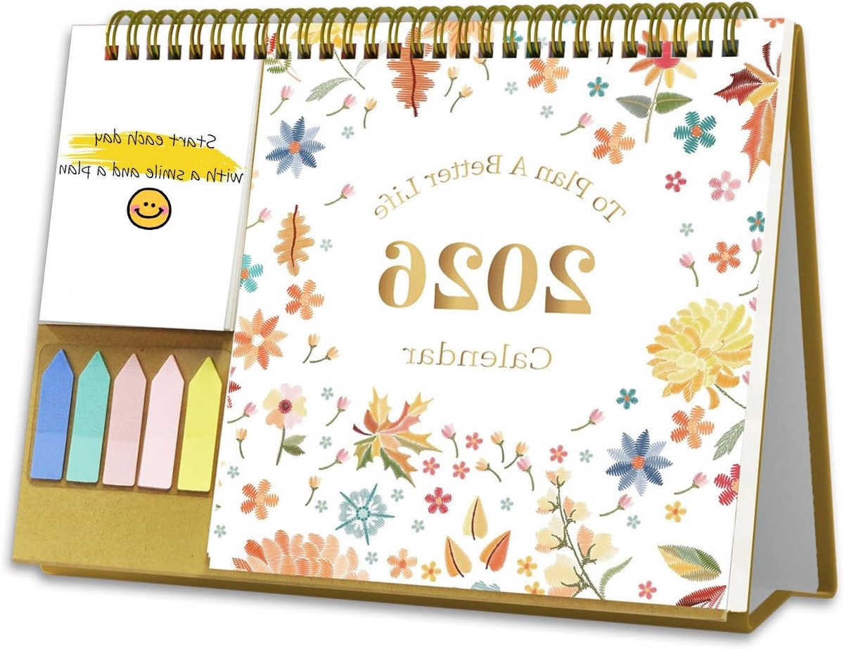 Bureaukalender 2024 - Planners Kalender - Dagelijkse planning - Met takenlijst - 203 x 254 cm - Bloemen 02