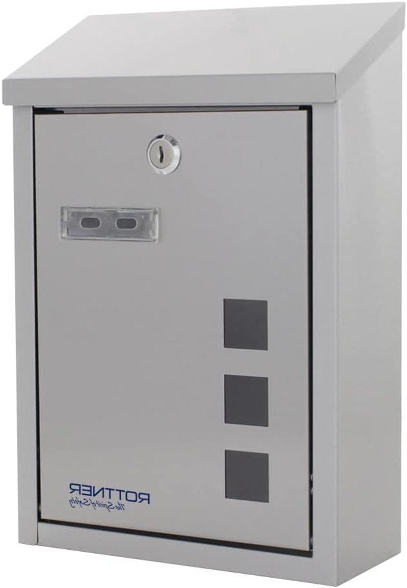 Brievenbus Roestvrij Staal - Brievenbus met slot - Post Ontvangen - Met Naambordhouder - 32.5x22x10 cm - Zilverkleurig