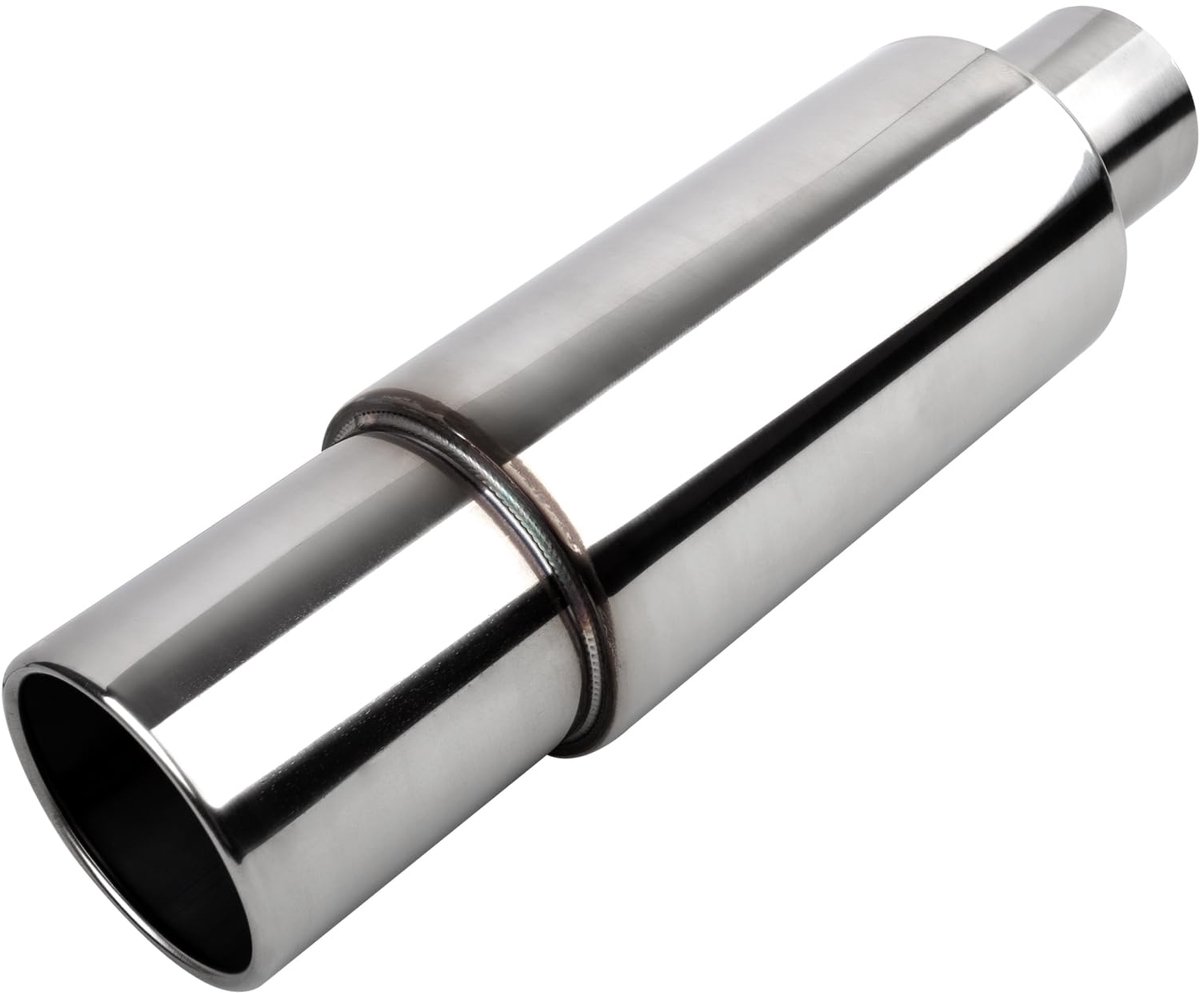 Uitlaat Geluiddemper Krtopo 2.5 Inch (63MM) Silencer Roestvrij Staal Auto Turbo Geluid Uitlaat Pijp Achterdoos Muffler Resonator Terug Doos