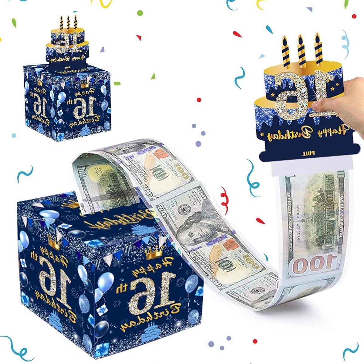 Geld Box - Geldkistje Verjaardag - Geld Geven - Verrassingselement - 20 x 20 x 1 cm - Niet gespecificeerd