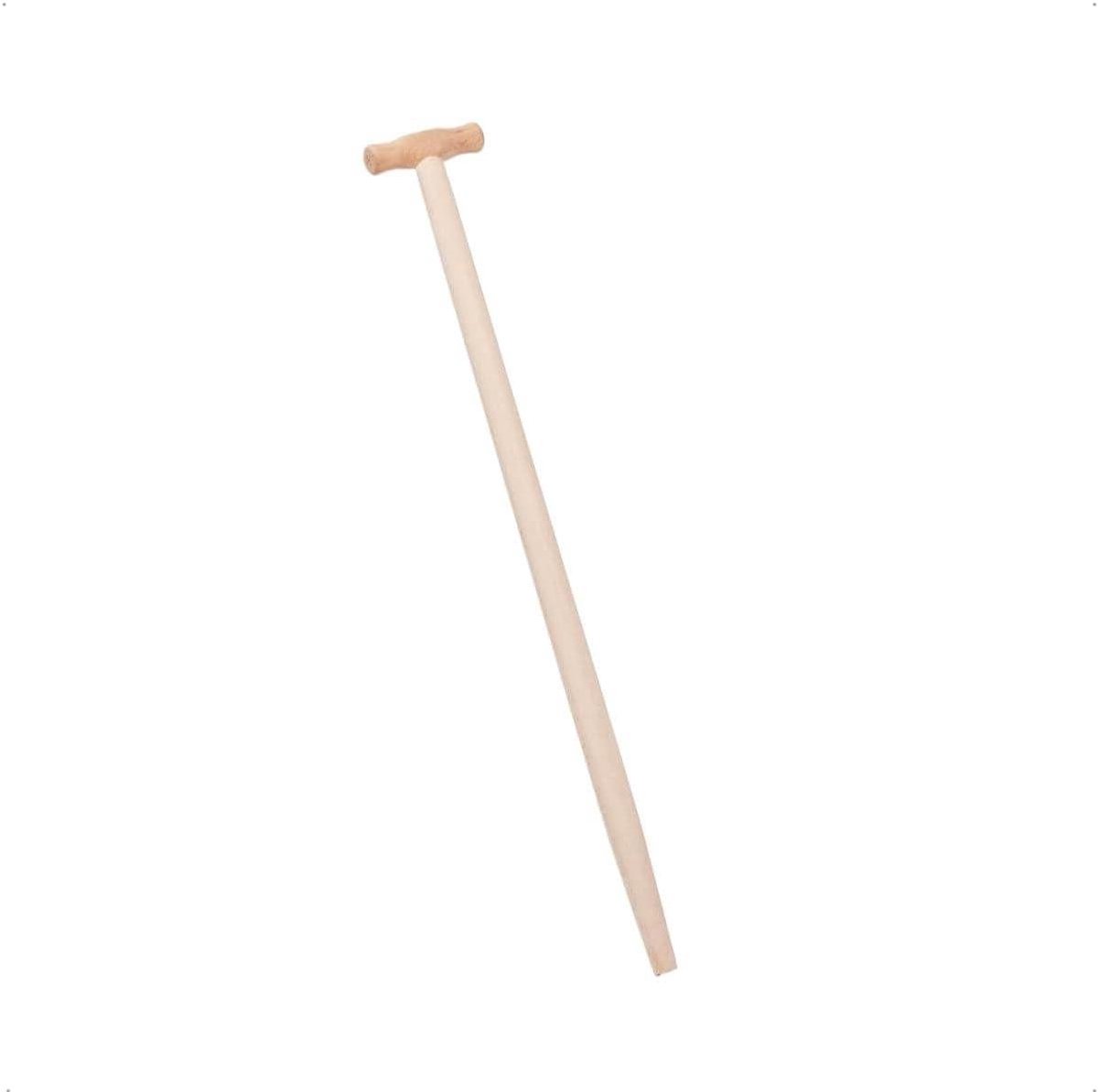 Houten Schepsteel - Gereedschapsteel Tuin - Tuinieren Onderhoud - Ergonomisch T-Handvat - 85 cm - Natuurlijk Hout