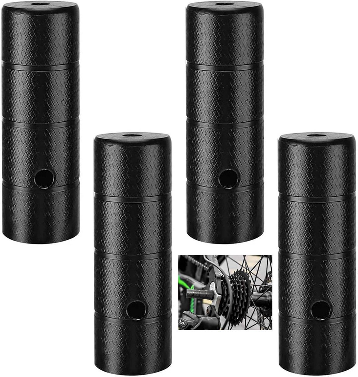 Fietspennen - Fietsvoetsteunen - Extra grip - Hoogwaardig ijzer - 110 mm lengte - Zwart