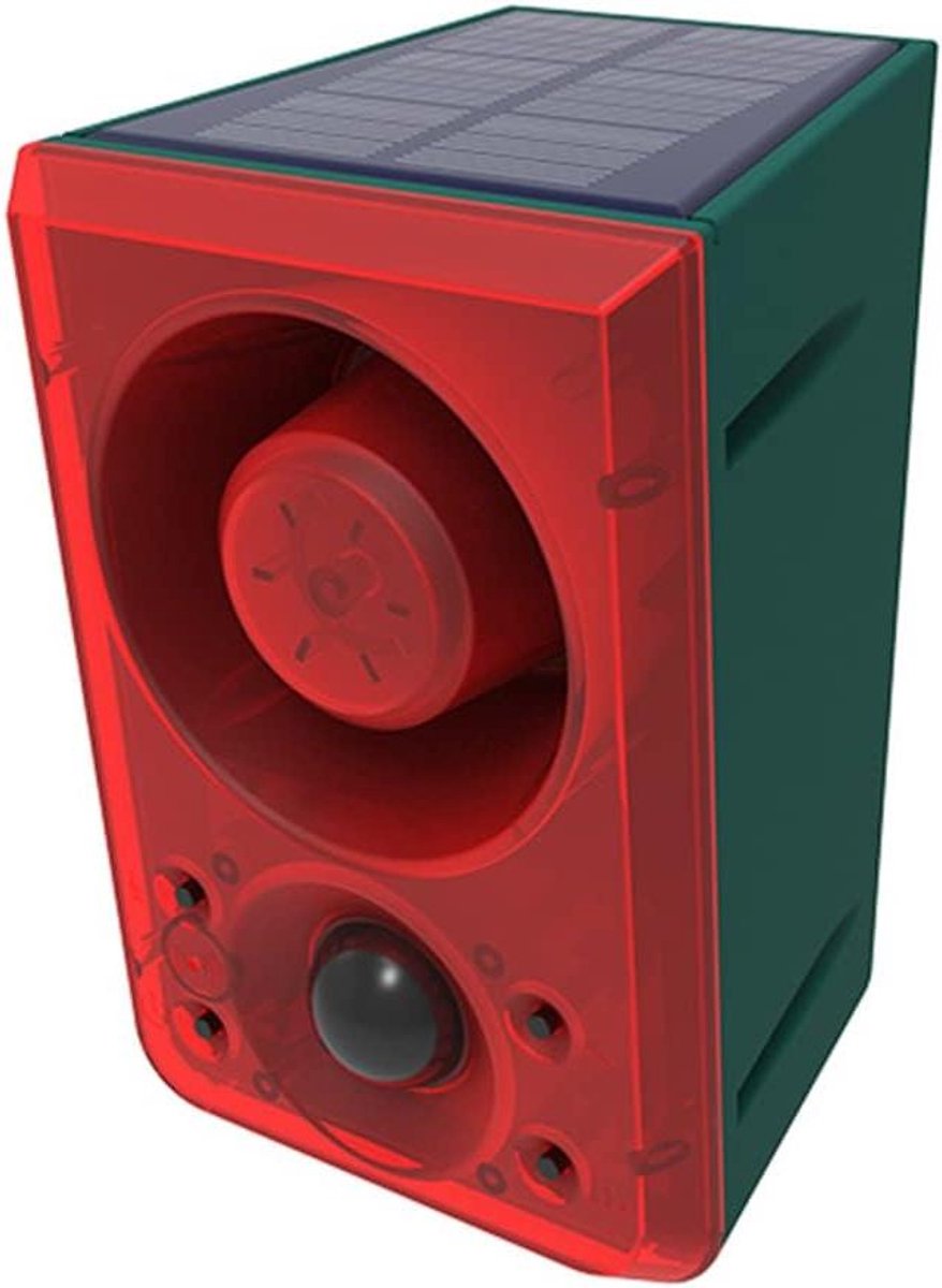 Solar Alarm Siren - Bewegingsmelder Alarm - Veiligheid Bewaken - Opneembare Geluiden - 130dB - Wit