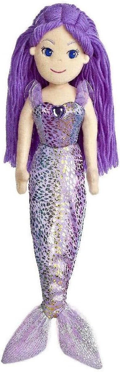 Knuffel Zeemeermin - Zacht Speelgoed - Spelen en Knuffelen - Unieke Stof - 45 cm - Paars