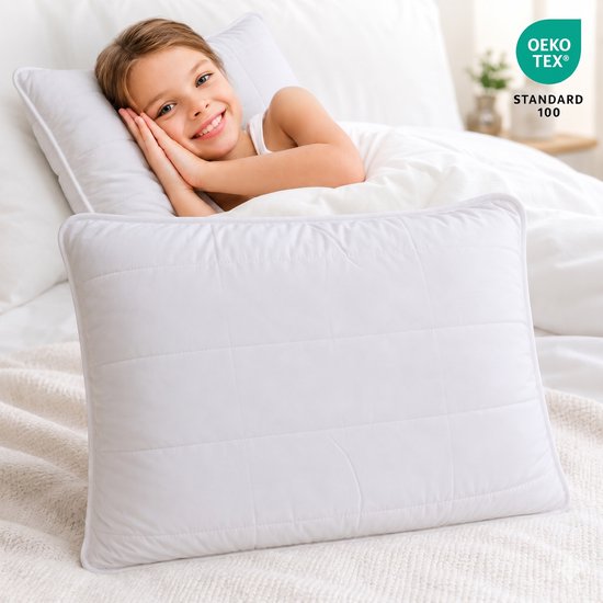 Kinderkussen 60x70 cm - Vanaf 2 jaar - Eerste Kussen - Anti Allergisch - Verstelbaar - Zavelo Peuterkussen Puck