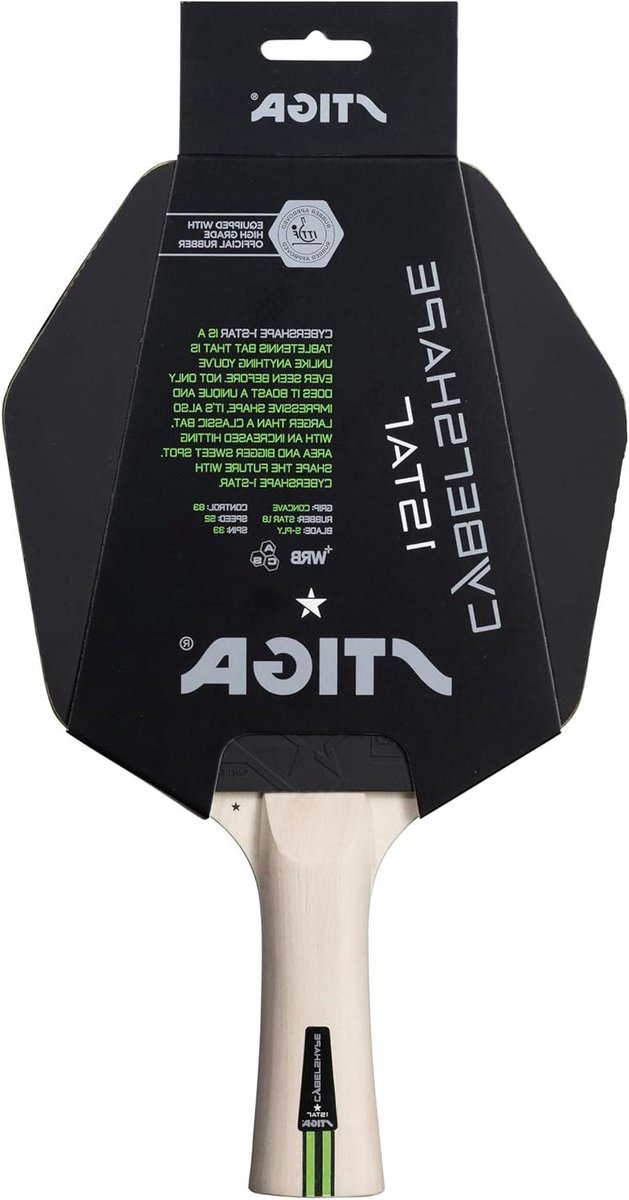 Tafeltennisbatje - Pingpong Racket - Wedstrijd Spelen - Unieke Cybershape Vorm - 1 Ster - Zwart