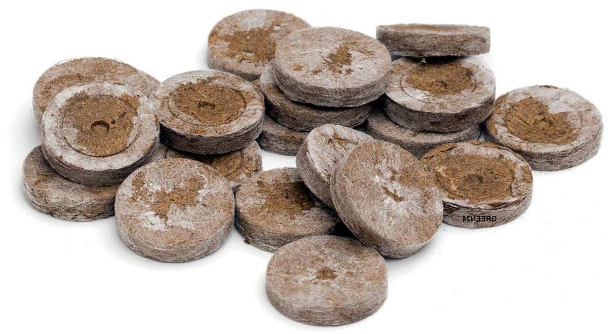 Jiffy van GREEN24 Originele brontabletten turf-kweekpotten, zaaiaarde, kweekaarde, 44 mm, turftablet met instructies
