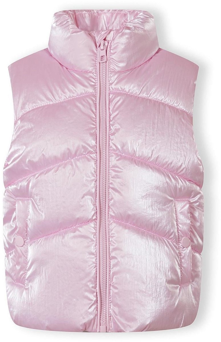 Minoti gewatteerde bodywarmer meisjes metallic gevoerd Lichtroze