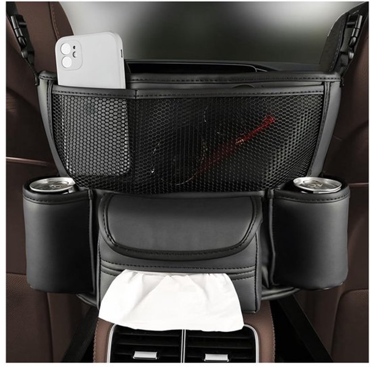 Aladdien - Auto opslag handtas houder - PU leren organizer - Grote