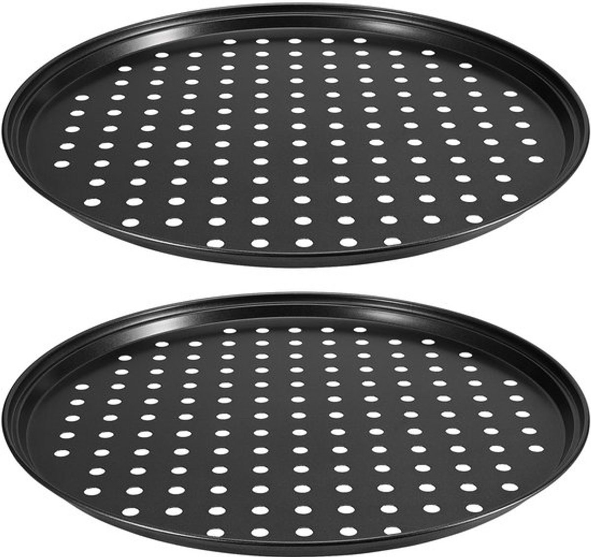 Allecto - Pizzapan - Geperforeerd ontwerp - 30 cm - Koolstofstaal
