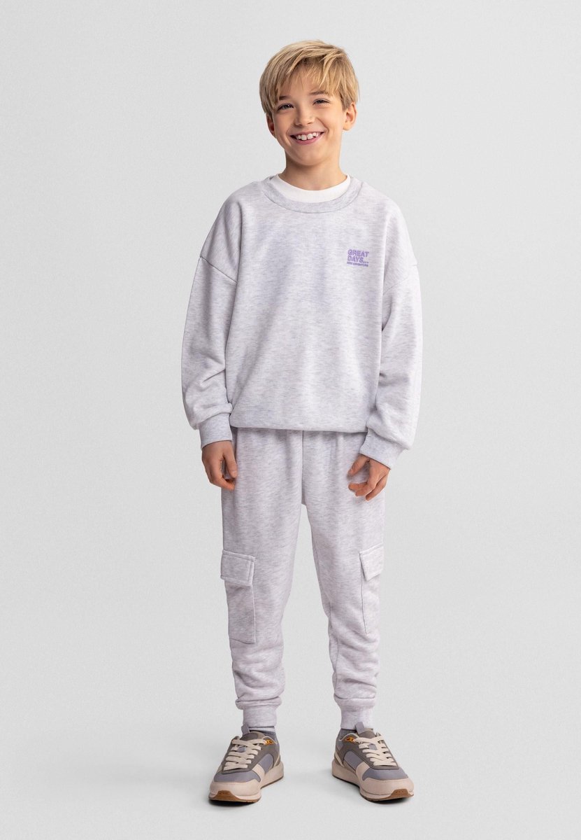 Minoti sweater meisjes met borstprint - katoen - lila
