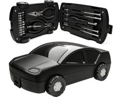Gereedschapskist Auto-design - Mini gereedschap set - Fijnmechanica klussen - Opklapbaar met wielen - 21 x 13 x 75 cm