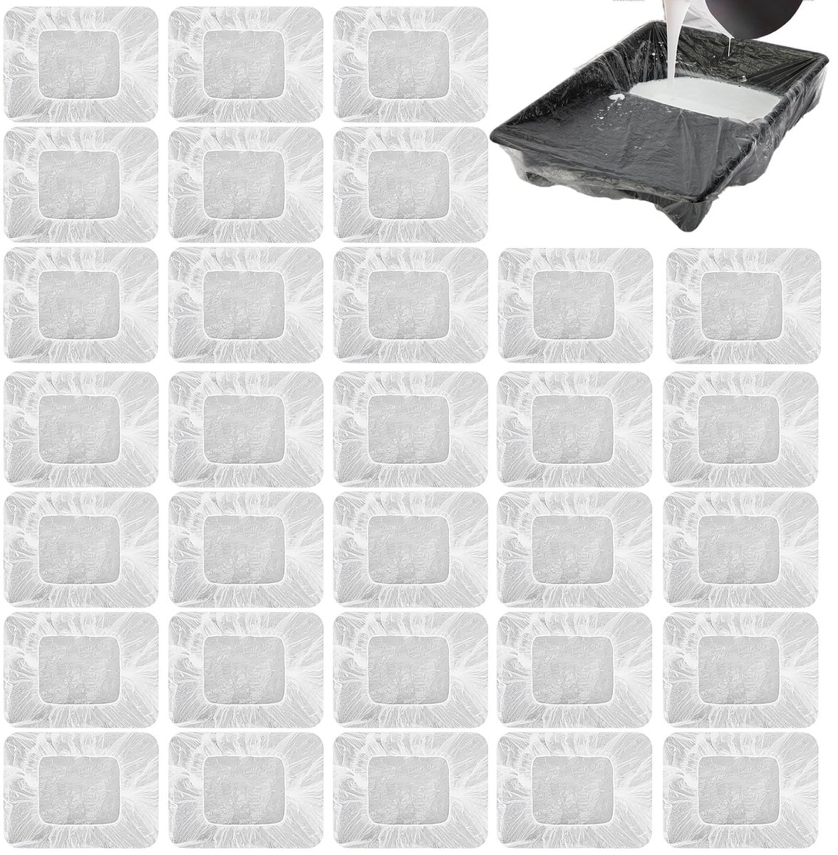 Tray, 30 stuks 22 cm lakbak, verfpan, liners, wegwerp verfbakje, grote wegwerpinzetstukken, transparante gekleurde tray liners voor schilderen/huisrenovatie en doe-het-zelfprojecten