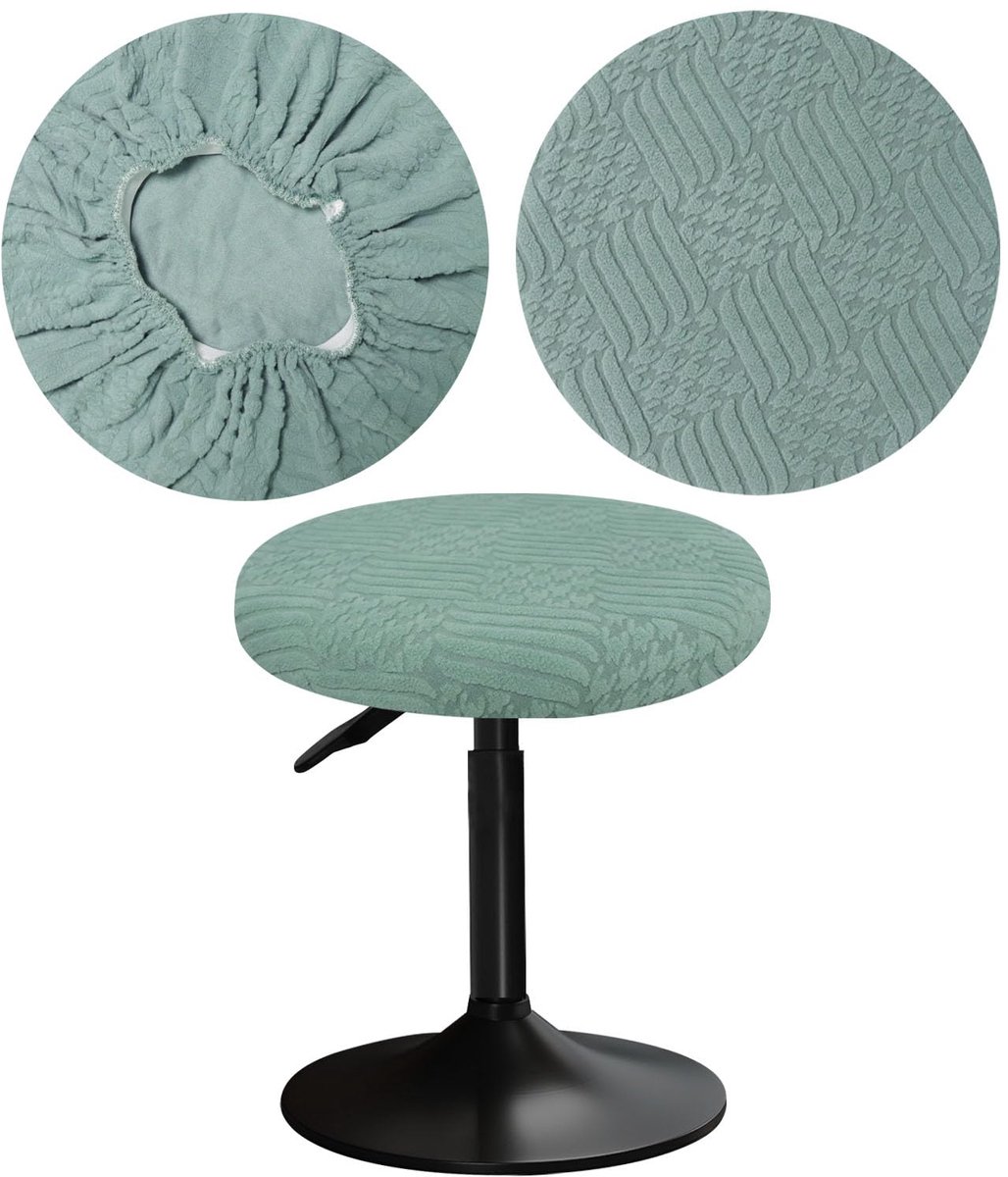 rond 30-40 cm met jacquardpatroon barkruk stoelhoezen rond, elastisch, zacht en comfortabel zijn rijke kleuren die afneembaar en wasbaar zijn (1, Groen)