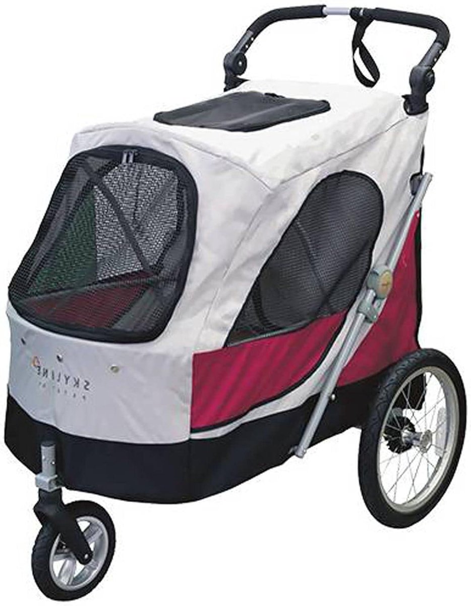 Hondenbuggy - Hondenwagen - Comfortabel Wandelen - Reflectoren en Remmen - H 112 x L 105 x B 70 cm