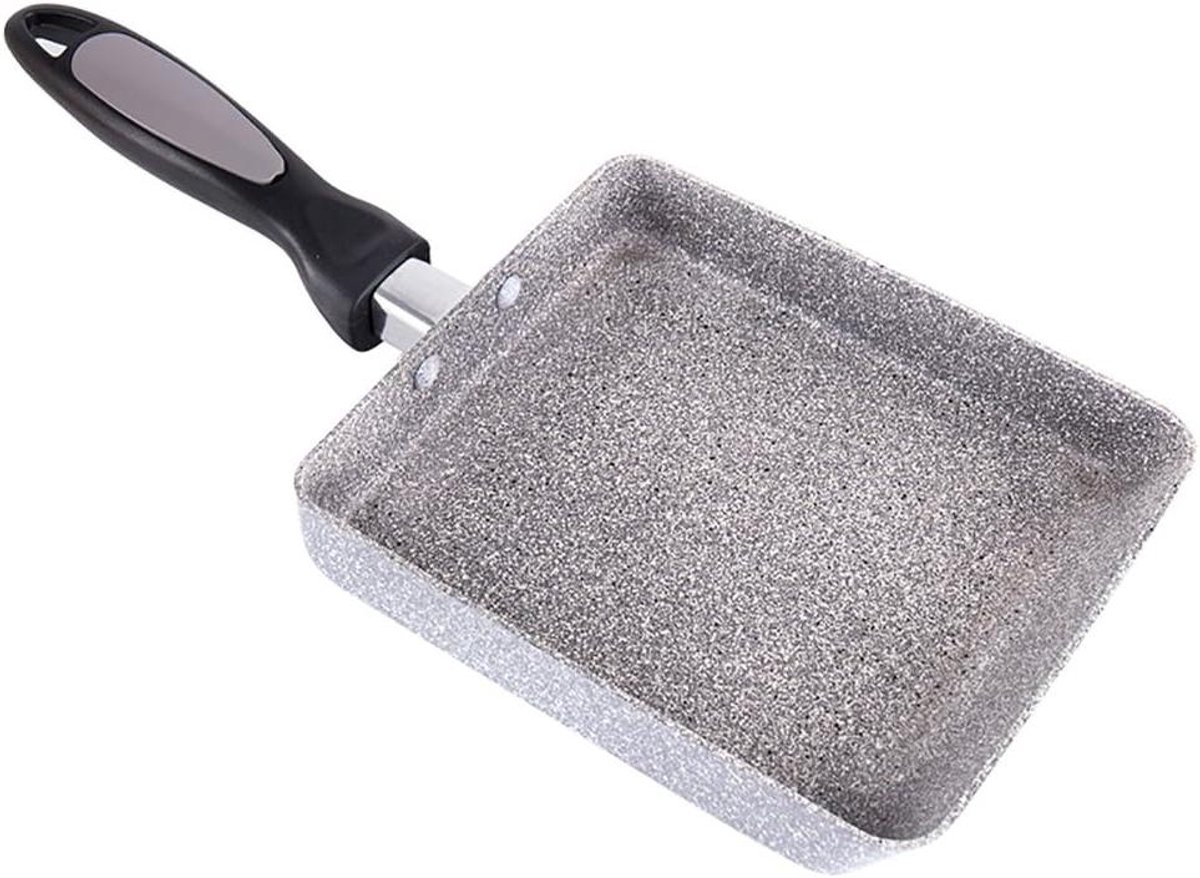 Omelet Pan - Tamagoyaki Pan Ei Pan - Ontbijt Maken - Antiaanbak Steencoating - 13x18.5 cm - Grijs