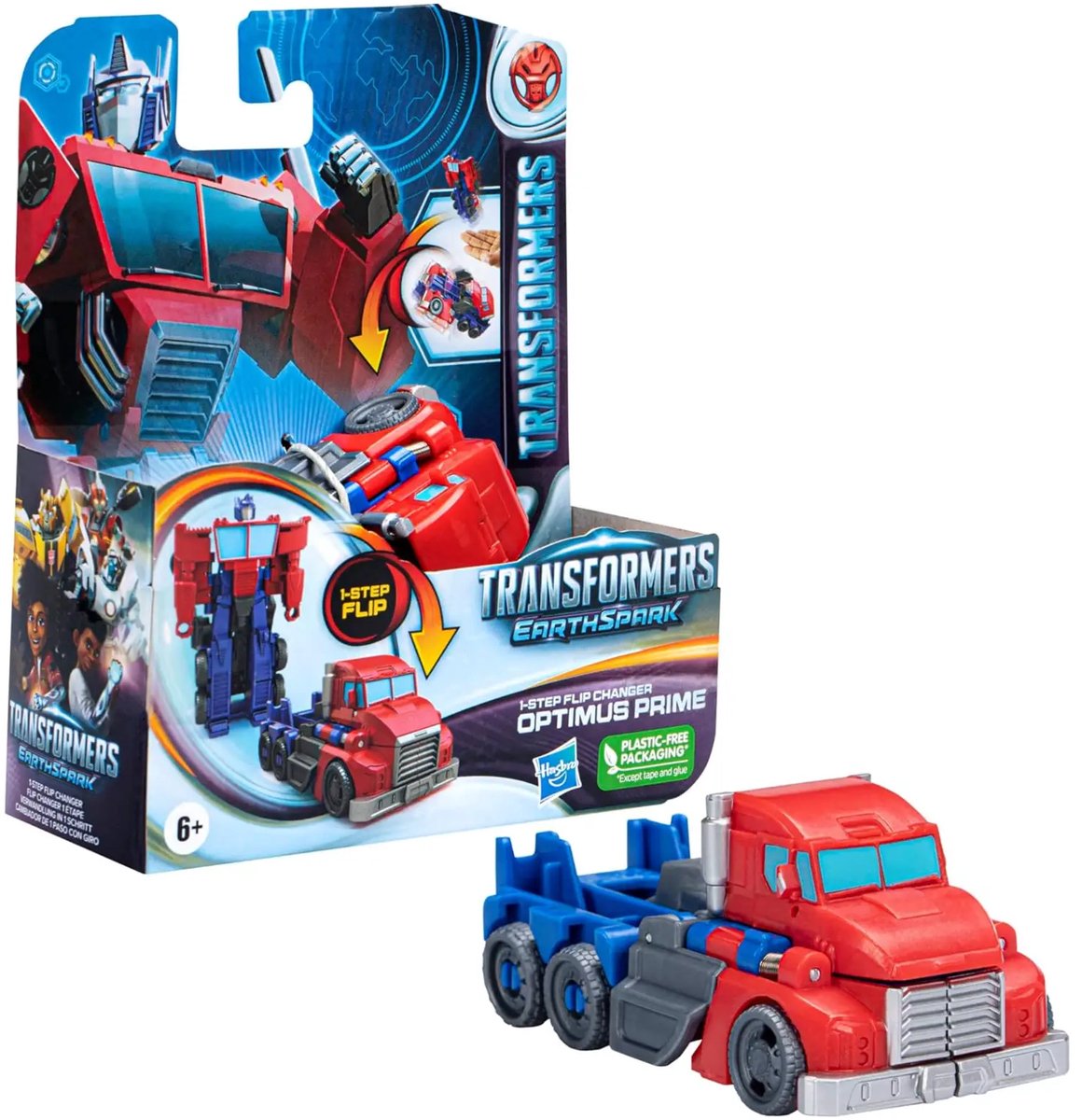 Transformers Toys EarthSpark Optimus Prime 1 stap Flip Changer 10 cm