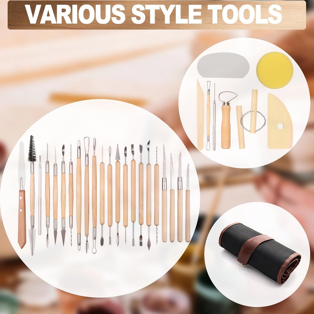 30-delige klei beeldhouwen gereedschap set perfect voor polymeer lucht droog modelleren klei beginners en professionals ideaal voor doe-het-zelf aardewerk & keramiek gereedschap voor klei — cadeau in Hobby - foto 4