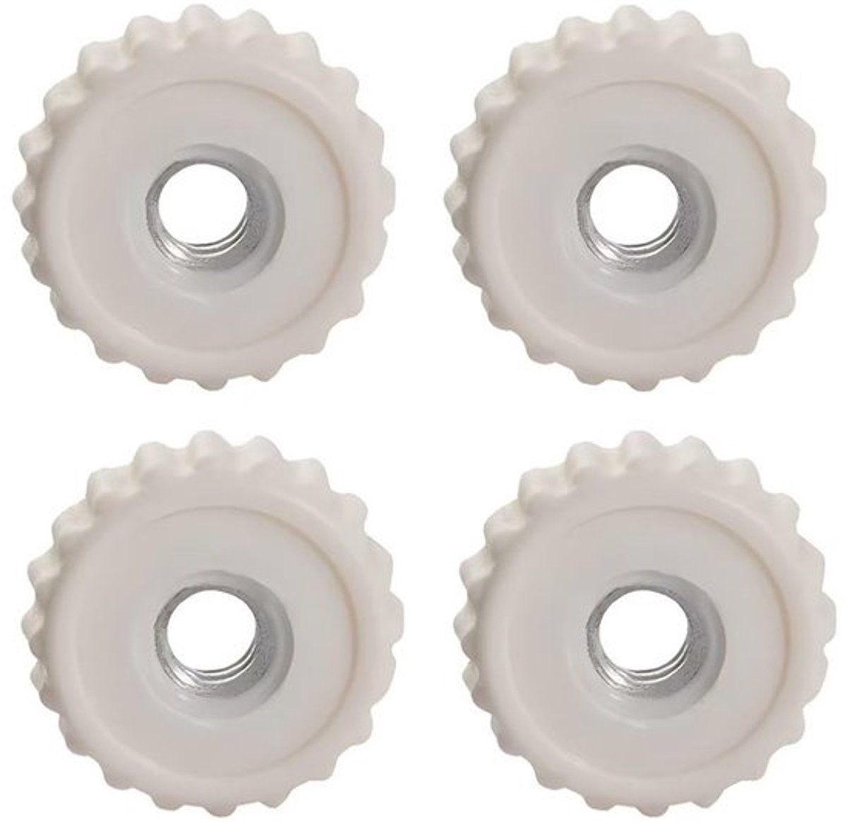 Allecto - M4 kartelmoer - Kunststof klemknop - 100 stuks - Wit