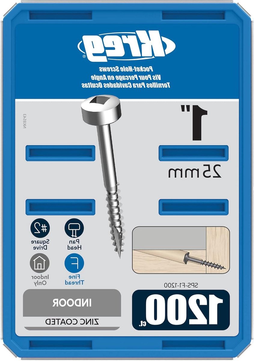 Fijne Draad Schroeven - Pocket Gat Schroeven - Houtverbindingen Maken - Zelftappende Tip - 1200 Stuks - Zink