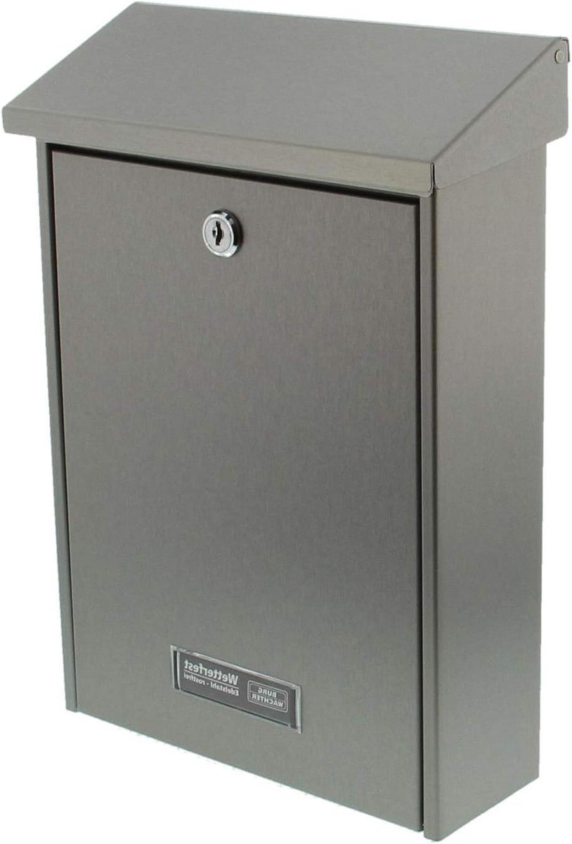 Brievenbus Roestvrij Staal - Brievenbus Buiten - Post Ontvangen - Kanteldak Bescherming - 305x225x75mm - Zilver