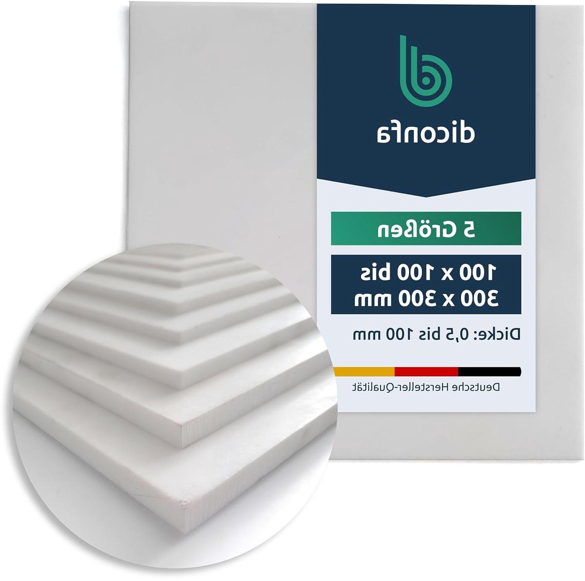PTFE Teflon Plaat - Kunststof Plaat Hittebestendig - Industriële Toepassingen - Zeer Glad Oppervlak - 150x150x6mm - Wit