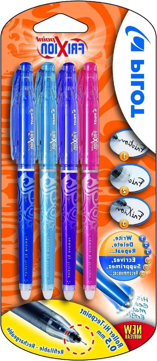 Rollerball Pen Set - Uitwisbare Pennen - Fouten Corrigeren - Innovatieve Inkt - 03 mm Lijnbreedte - Blauw Roze Violet Lichtblauw