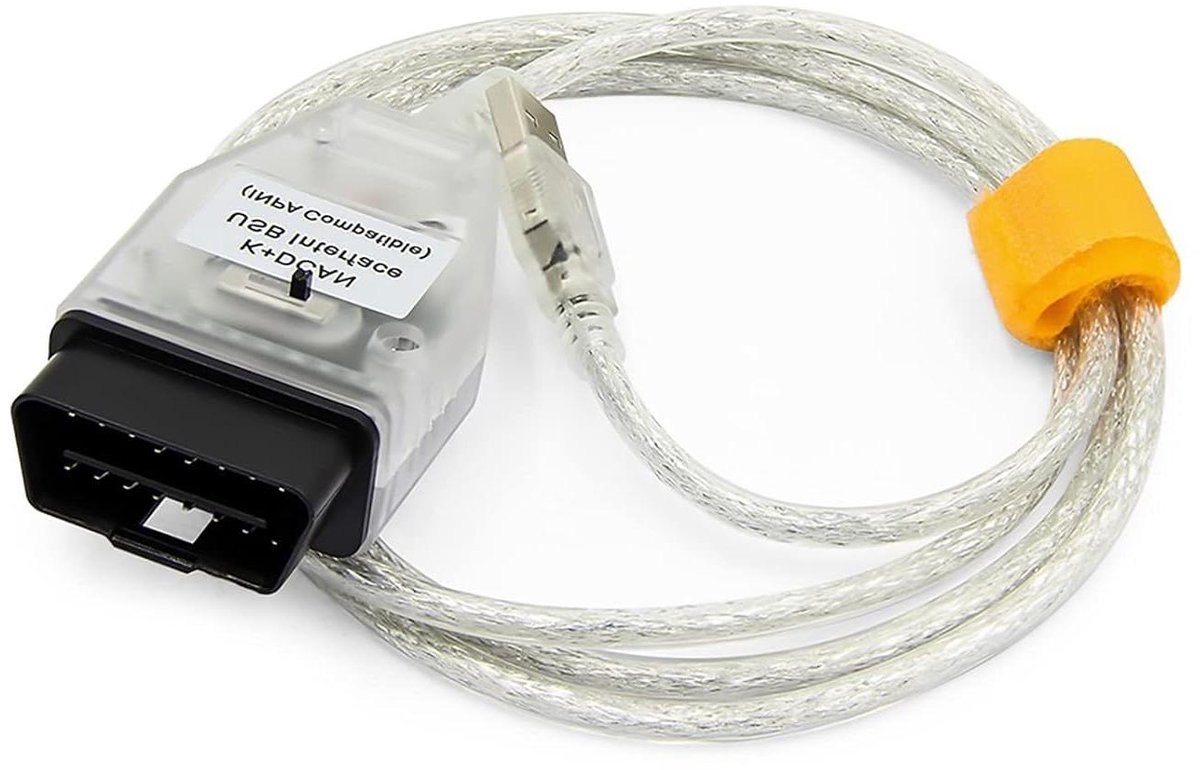 Diagnosekabel Auto - OBD II K-Line - Motor Diagnostiek - Stabiele Chip FT232RQ - 2 Meter - Zwart