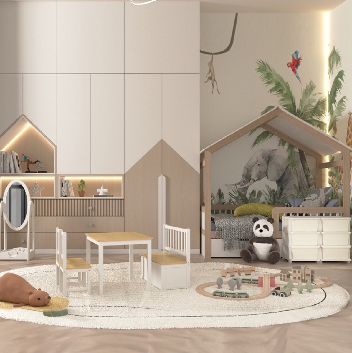 MEUNIQ opbergkast met 6 lades van kunststof 75 x 37 x 56,5 cm speelgoed organizer voor kin