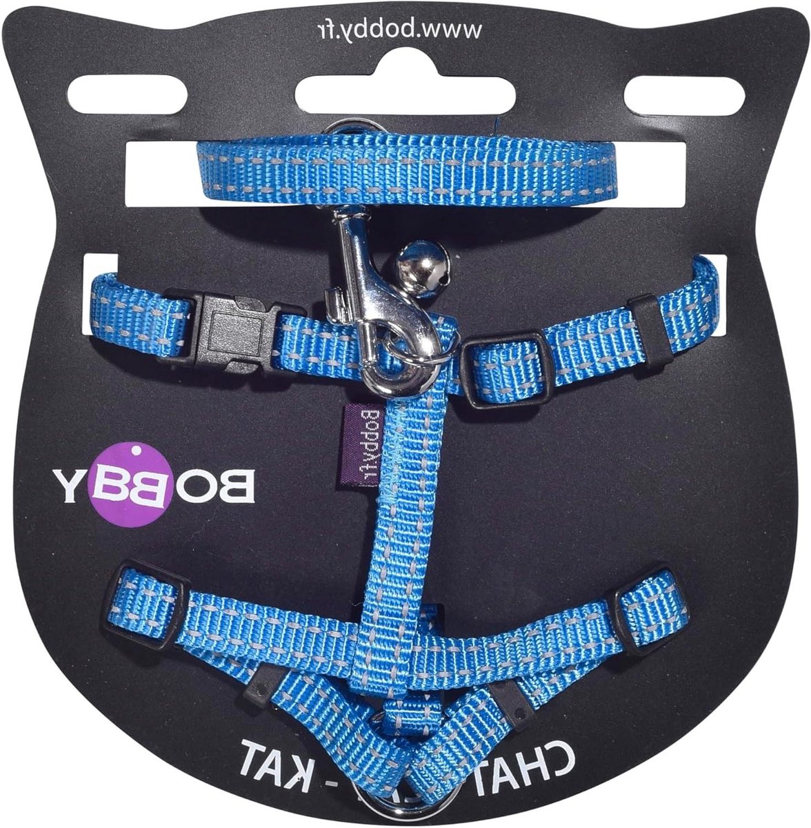 Harnas met Leash - Veiligheidstuigje Kat - Huisdierwandeling - Reflecterende Band - 100cm Leash - Blauw