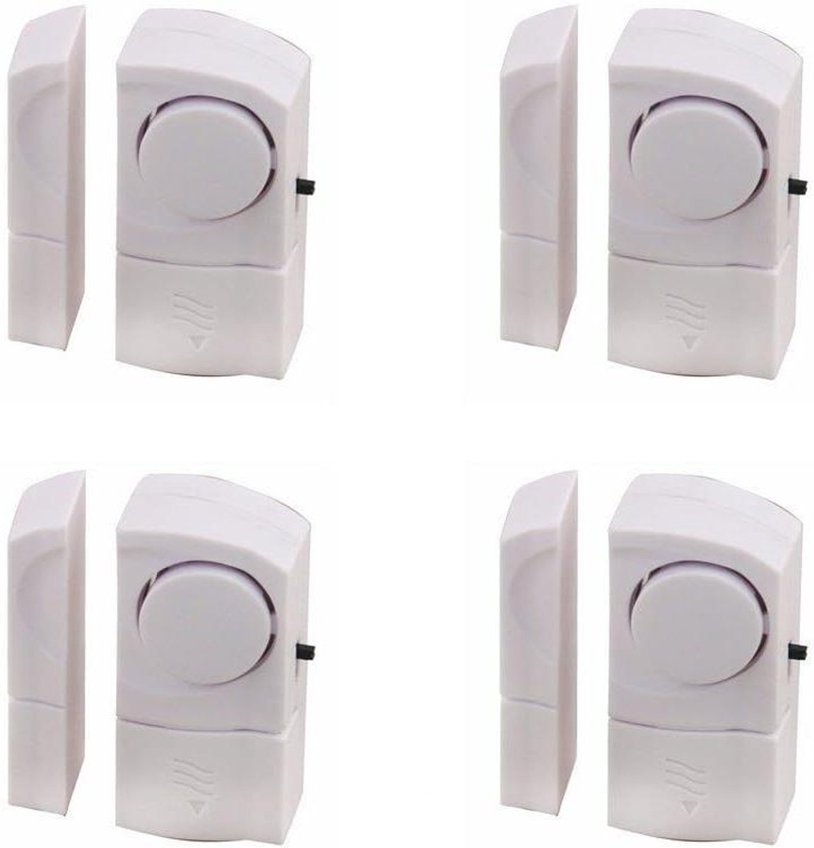 Deur en Raam Alarm - Alarm Stickers - Beveiliging Thuis - Draadloze Installatie - 4 Stuks - Wit