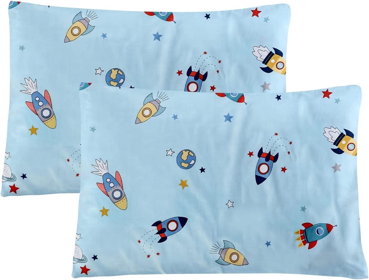 2 x Kussenslopen 40 x 60 cm voor Kinderen, Zacht en Ademend Katoen met Envelope Sluiting voor Jongens en Meisjes