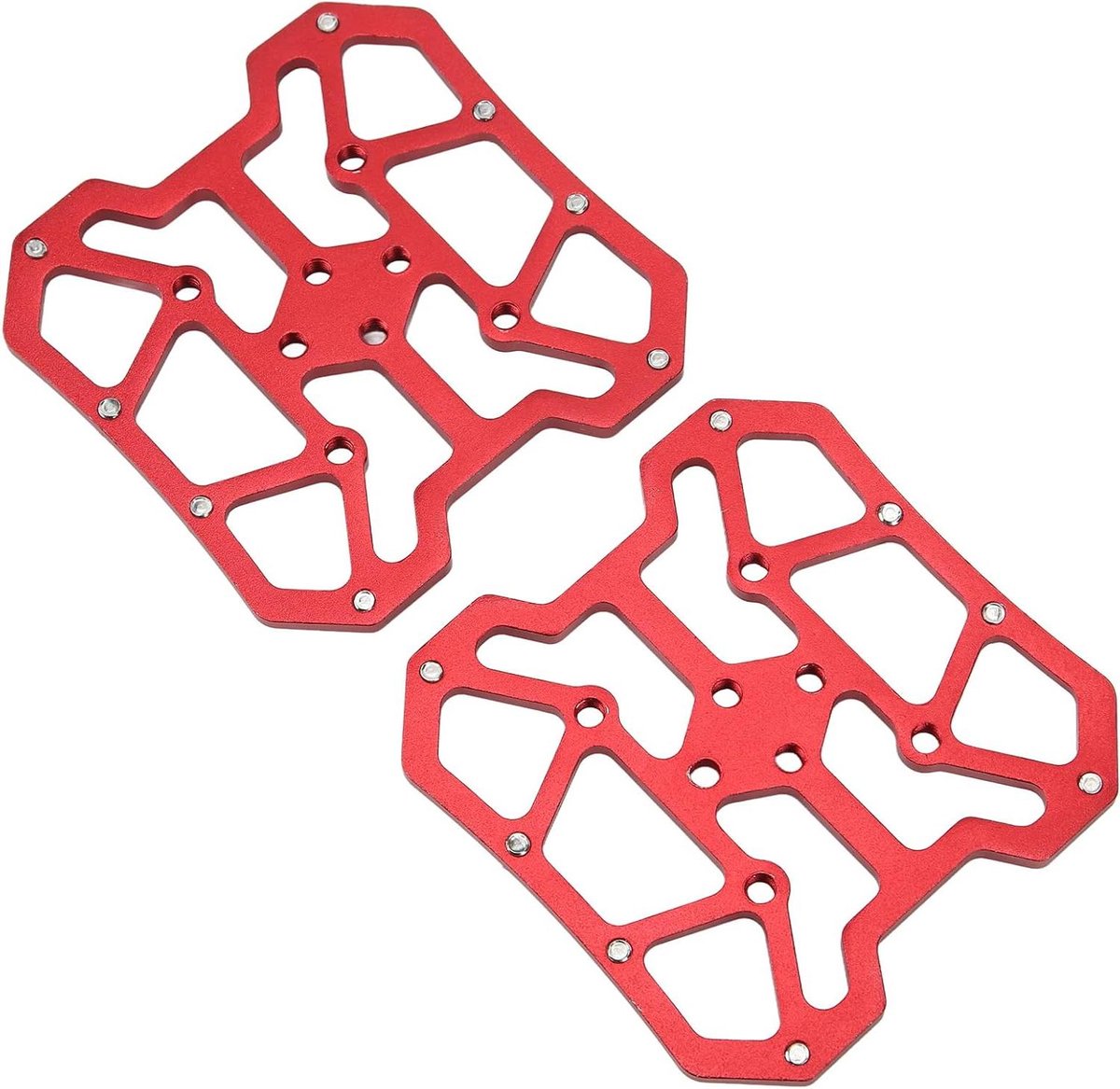 Fietspedalen Adapter - Platte Pedalen - Fietsen Verbeteren - Universeel Ontwerp - 90 x 90 mm - Rood