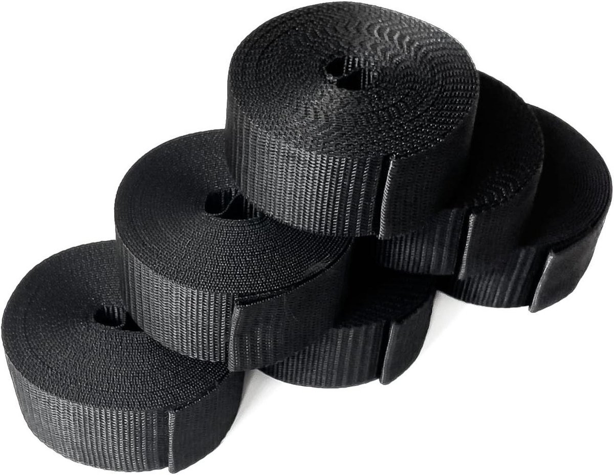 Polypropyleen Band - Draagtas Band - Tassen Maken - UV Bestendig - 30 Meter - Zwart