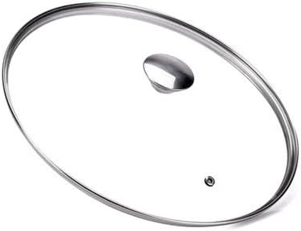 Glazen Deksel - Kookpan Deksel - Koken en Pruttelen - Met Stoomventiel - 18 cm - Zilver