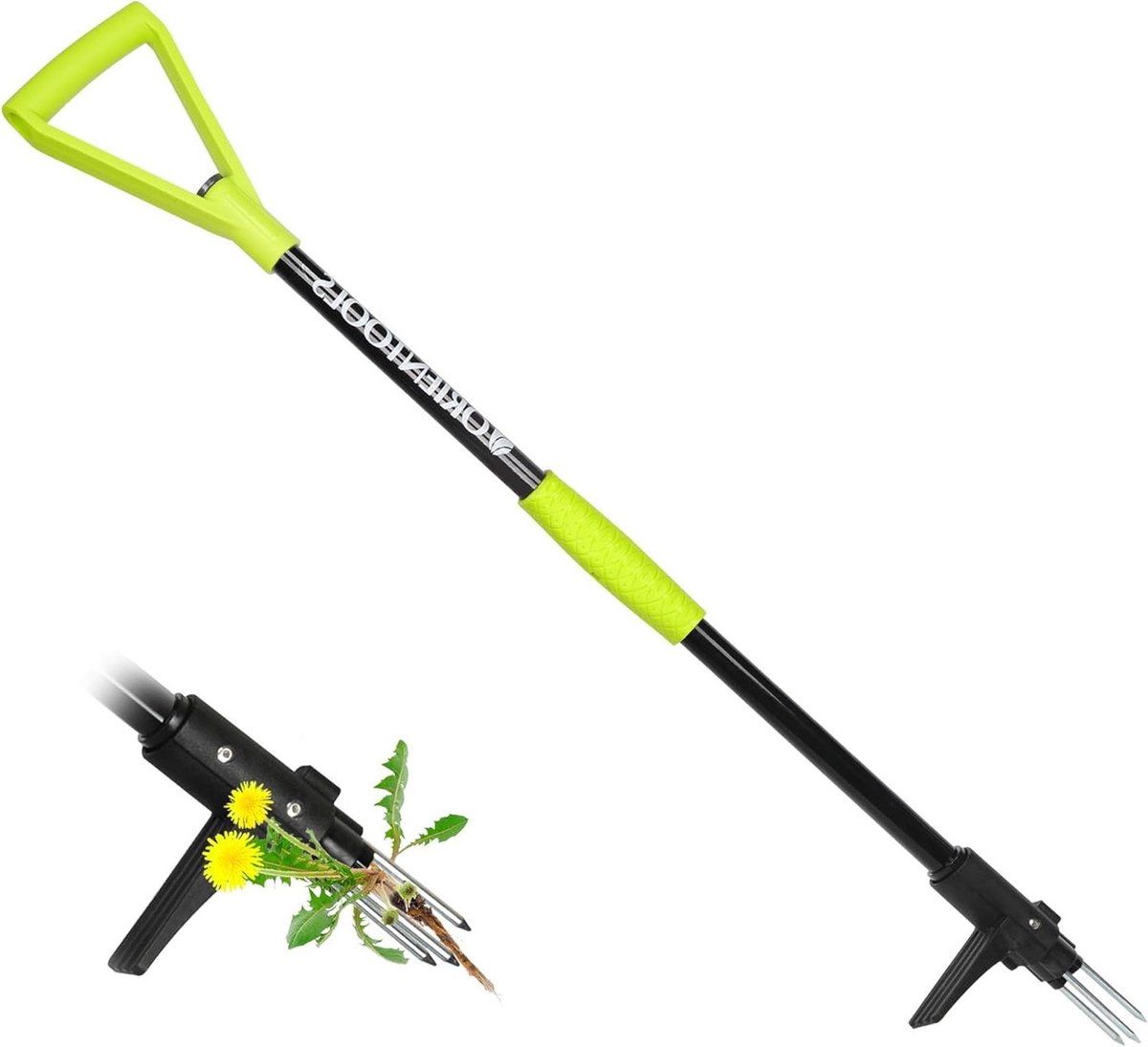 Onkruidtrekker - Onkruidverwijderaar - Onkruid verwijderen - 3 Klauwen ontwerp - 98 cm - Grijs