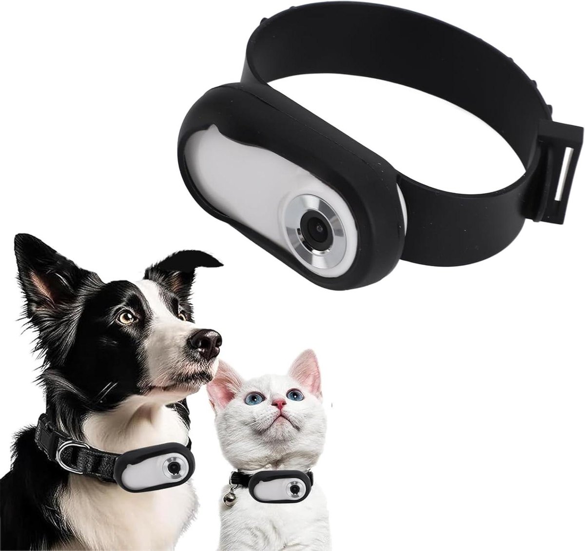 Huisdier Halsband Camera - Draagbare Camera - Huisdier Observatie - 170 Graden Groothoek - 1080P HD - Zwart