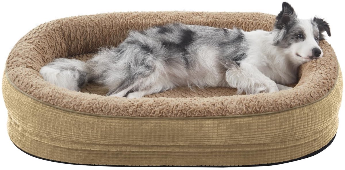 Orthopedisch hondenbed, middelgrote honden, vierzijdige nekrolkussen, hondenbed, orthopedisch, traagschuim hondenmand, waterdicht, antislip, hondenbedden, afneembaar en wasbaar