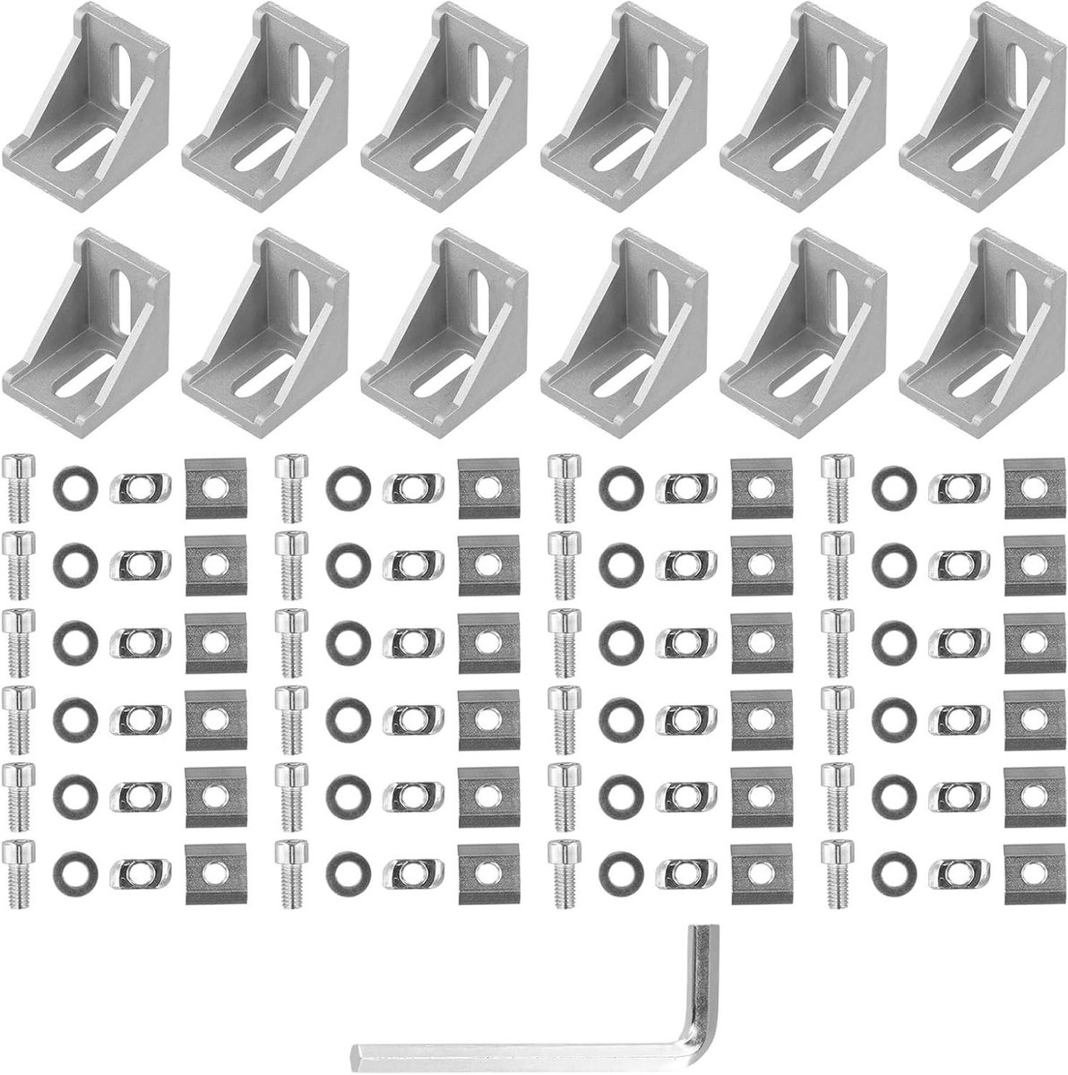 Aluminium Hoekprofielen - Hoekconnector Bevestigingsmateriaal - Frame Constructie - Roestvrij Aluminium Legering - 30x30 mm - Zilver