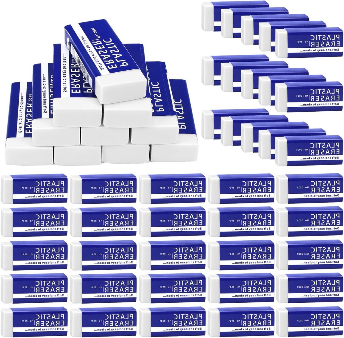Witte Gummen - Potlood Gummen - Fouten Corrigeren - Latexvrije Gum - 120 Stuks - Wit